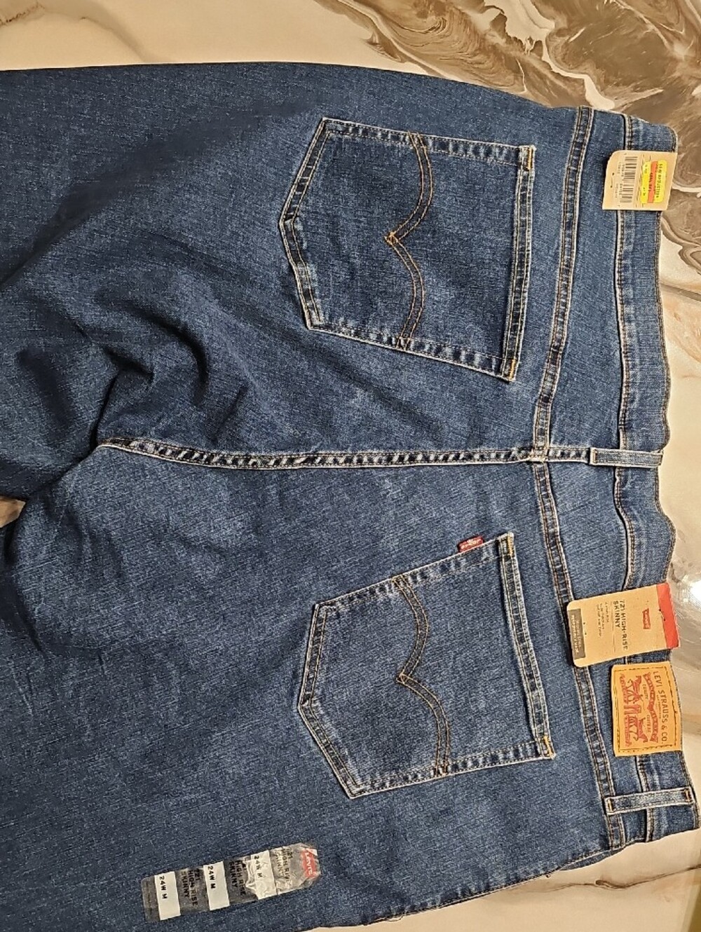 Levi's - Women's Slim Distressed Blue Jeans - Picture 7 of 9